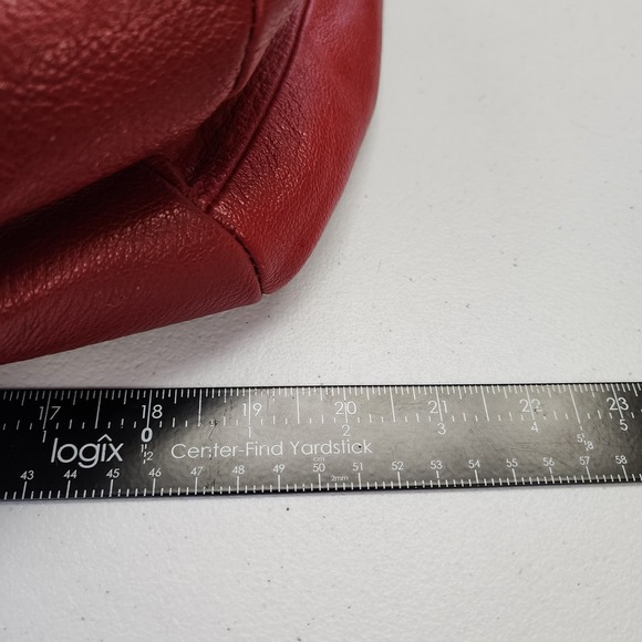 Anthropologie Nest Red Tote Boho Leather made in CANADA - Picture 9 of 10